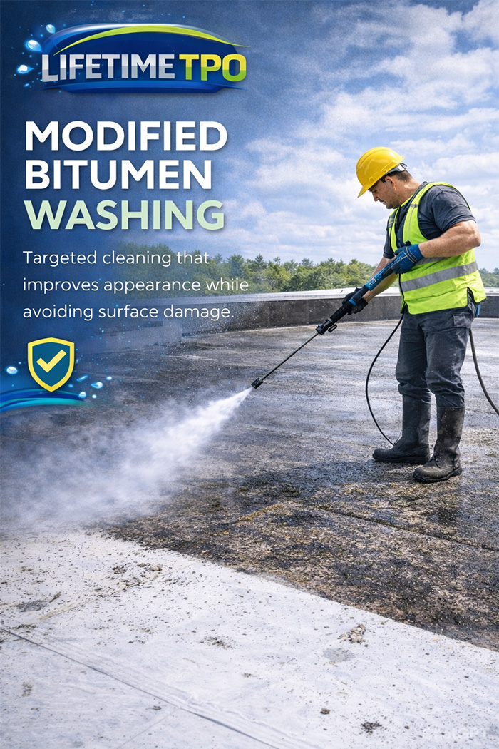 Modified Bitumen Roof Washing